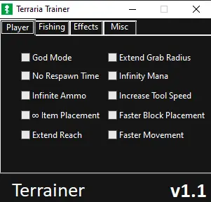 Чит для Terraria (Trainer) — God Mode, бесконечные патроны и предметы